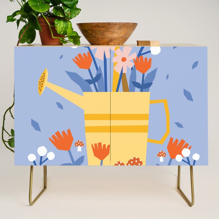 Watering can and flowers Credenza Gallery Image 1
