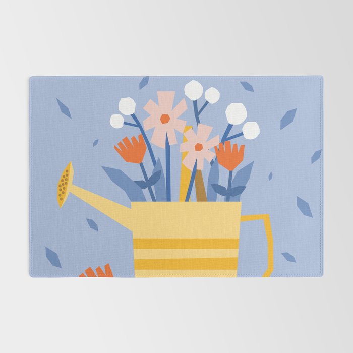 Watering can and flowers Rug Gallery Image 2