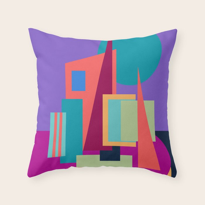Purple City Throw Pillow Gallery Image 1