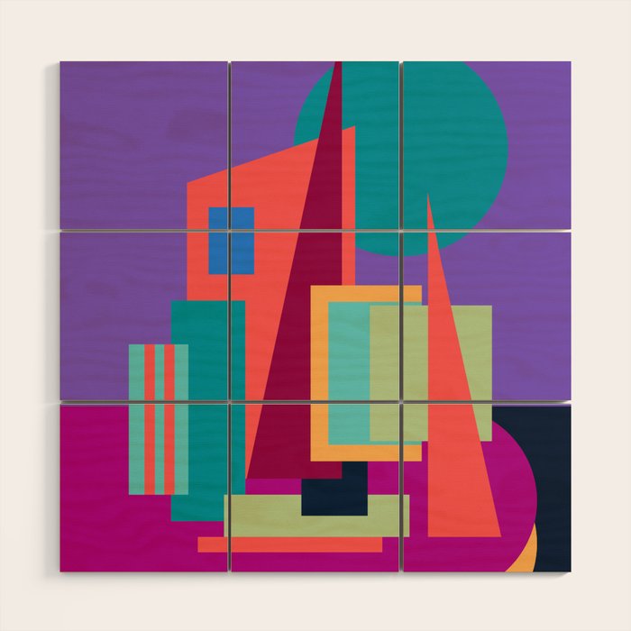 Purple City Wood Wall Art Gallery Image 1