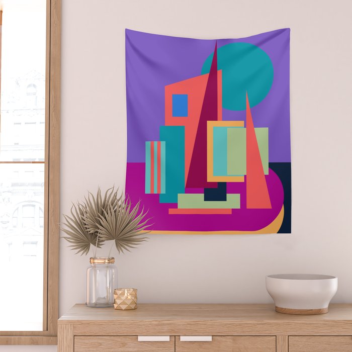 Purple City Wall Tapestry Gallery Image 2