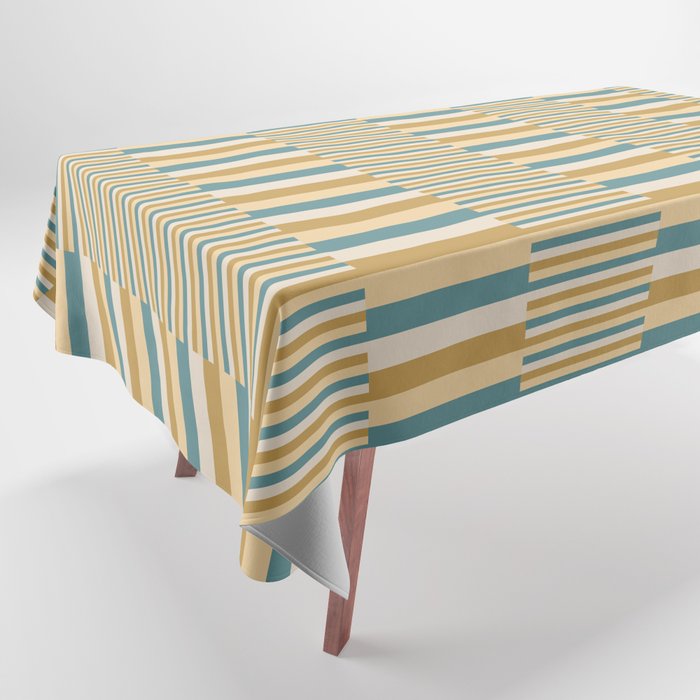 Mixed Stripes Pattern XVII Retro Nautical Tablecloth Gallery Image 1