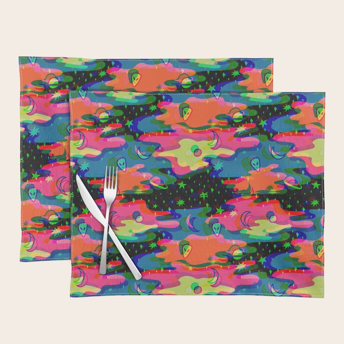 Psychedelic 3D Alien Print Placemat Gallery Image 1