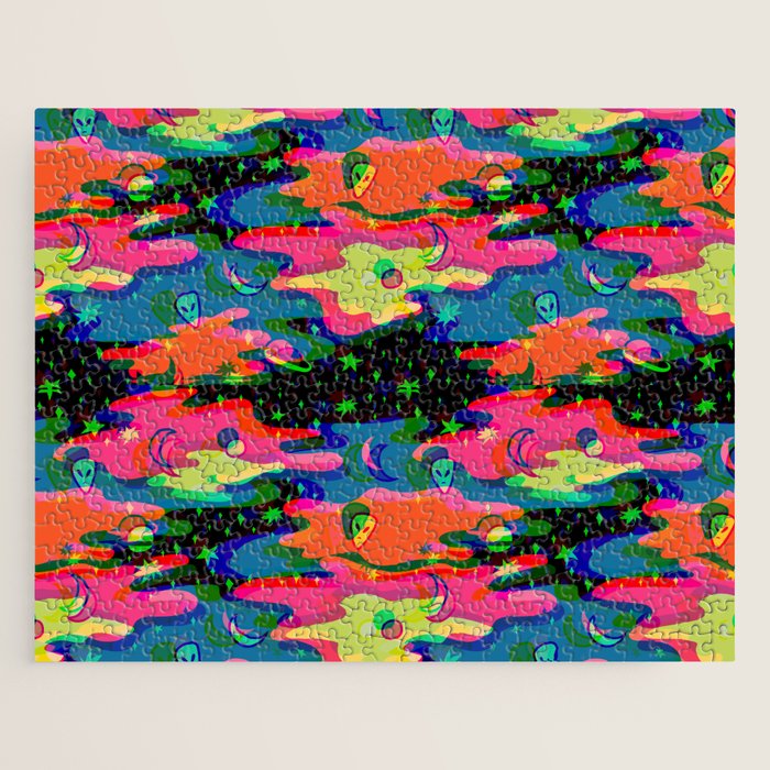 Psychedelic 3D Alien Print Jigsaw Puzzle Gallery Image 1