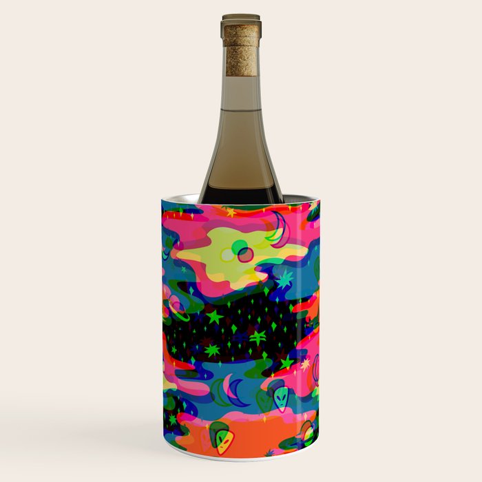 Psychedelic 3D Alien Print Wine Chiller Gallery Image 1