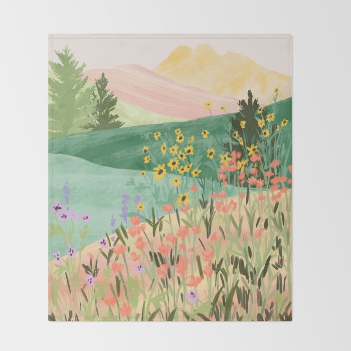 Flower Meadow Throw Blanket Gallery Image 2