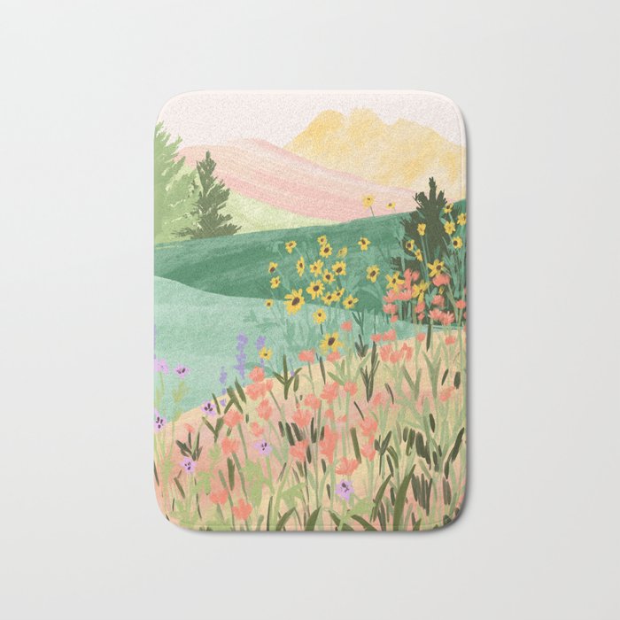 Flower Meadow Bath Mat Gallery Image 1