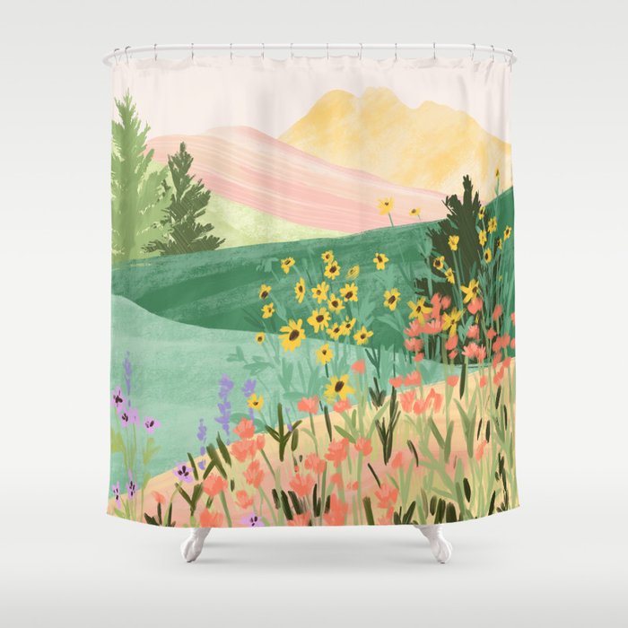 Flower Meadow Shower Curtain Gallery Image 1