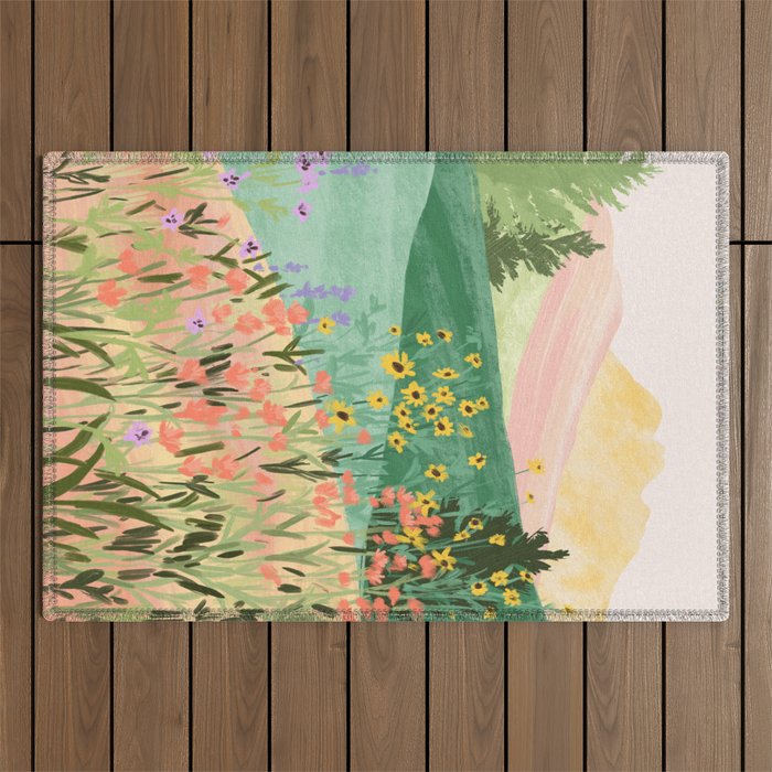 Flower Meadow Outdoor Rug Gallery Image 1