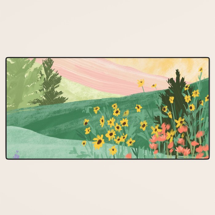 Flower Meadow Desk Mat Gallery Image 3