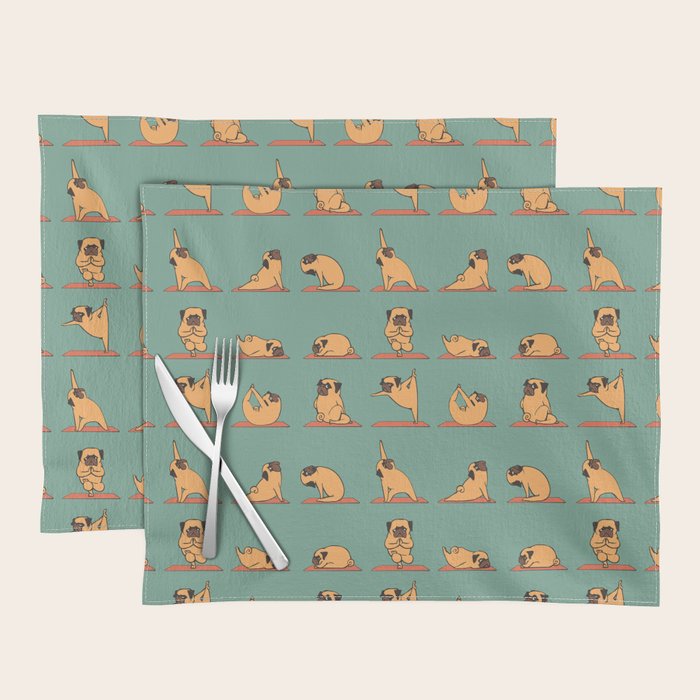 Pug Yoga Placemat Gallery Image 1