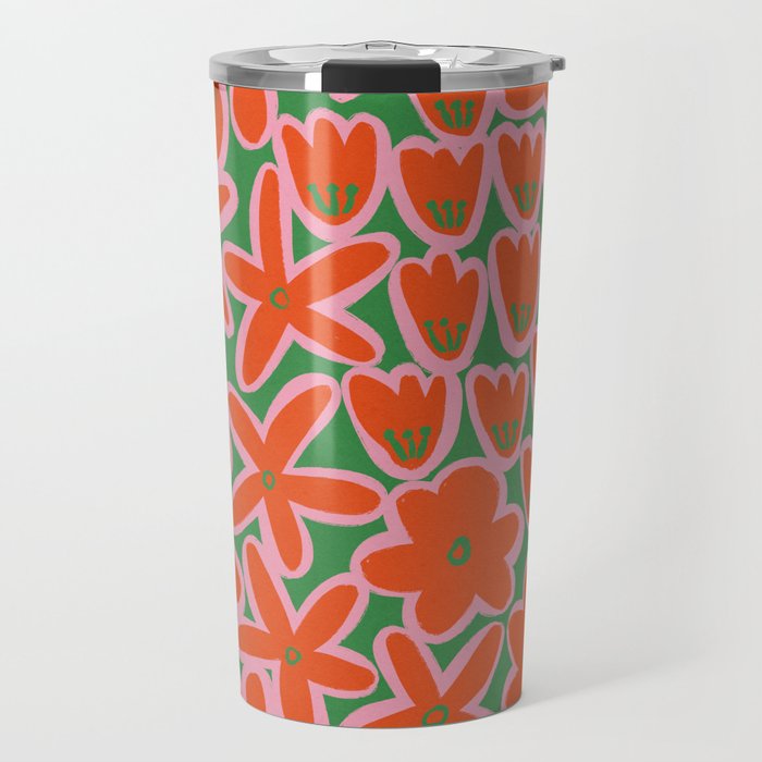 Vibrant Summer Pattern #1 Travel Mug Gallery Image 1