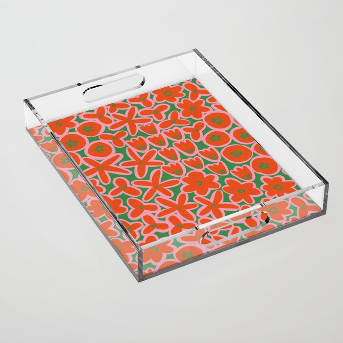 Vibrant Summer Pattern #1 Acrylic Tray Gallery Image 1