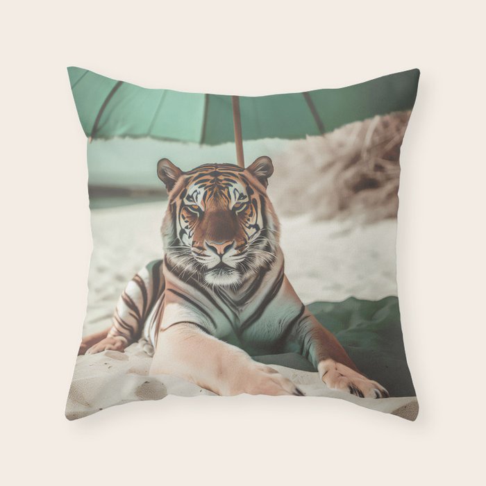 South Beach Bliss Tiger Prints Throw Pillow Gallery Image 6