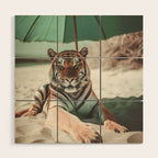 South Beach Bliss Tiger Prints Wood Wall Art Gallery Image 1