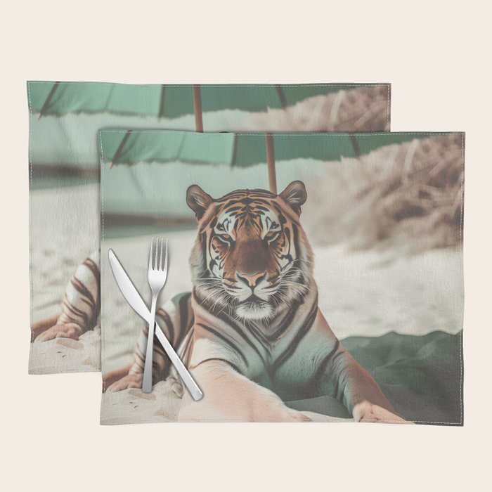 South Beach Bliss Tiger Prints Placemat Gallery Image 1