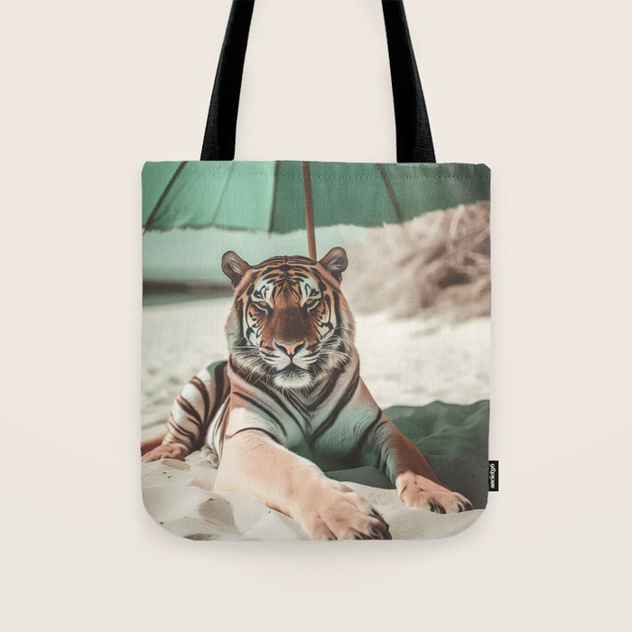 South Beach Bliss Tiger Prints Tote Bag Gallery Image 1