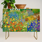 Klimt Flower Garden Colorful Landscape Credenza Gallery Image 1
