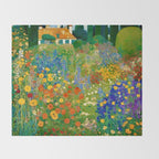 Klimt Flower Garden Colorful Landscape Throw Blanket Gallery Image 2