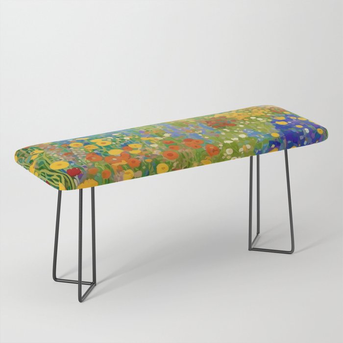 Klimt Flower Garden Colorful Landscape Bench Gallery Image 1