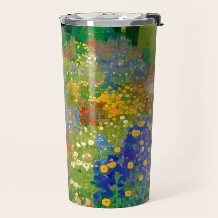 Klimt Flower Garden Colorful Landscape Travel Mug Gallery Image 2