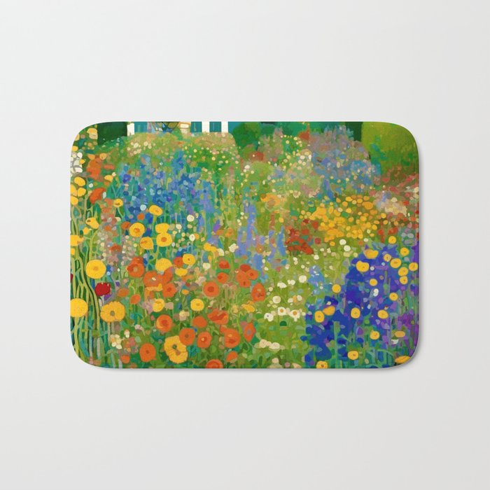 Klimt Flower Garden Colorful Landscape Bath Mat Gallery Image 1