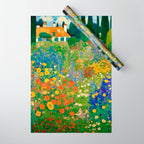Klimt Flower Garden Colorful Landscape Wrapping Paper Gallery Image 1