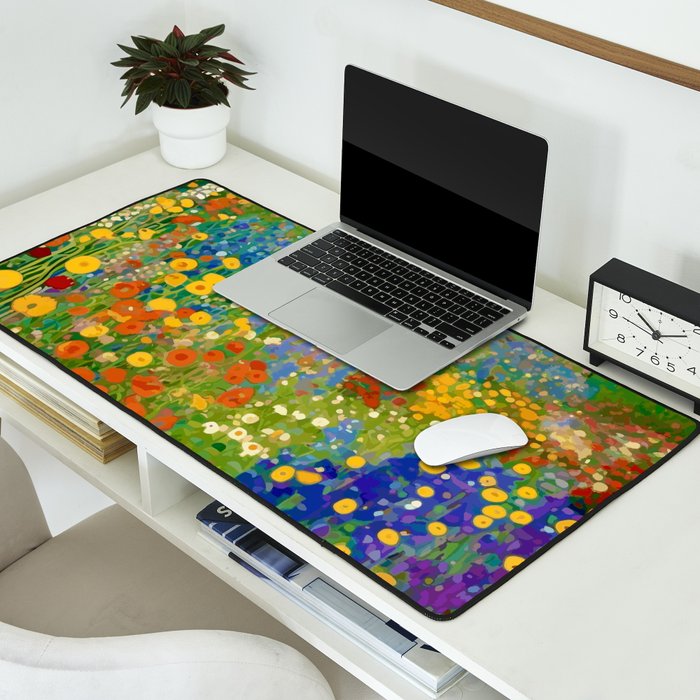 Klimt Flower Garden Colorful Landscape Desk Mat Gallery Image 2