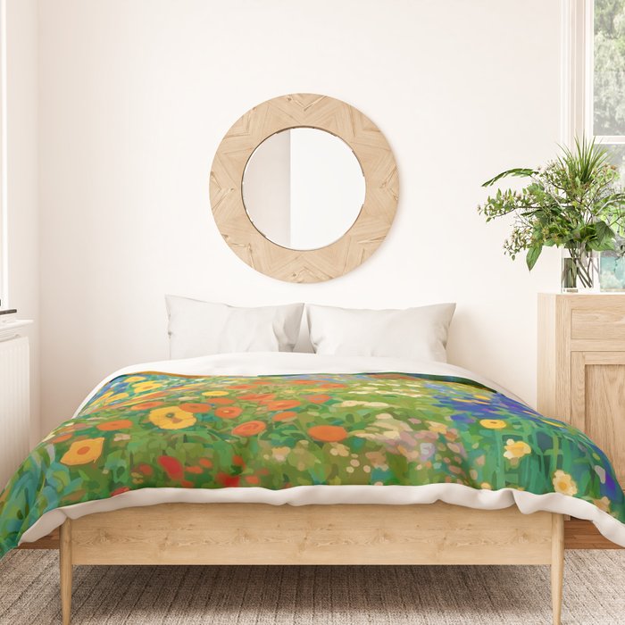 Klimt Flower Garden Colorful Landscape Duvet Cover Gallery Image 3
