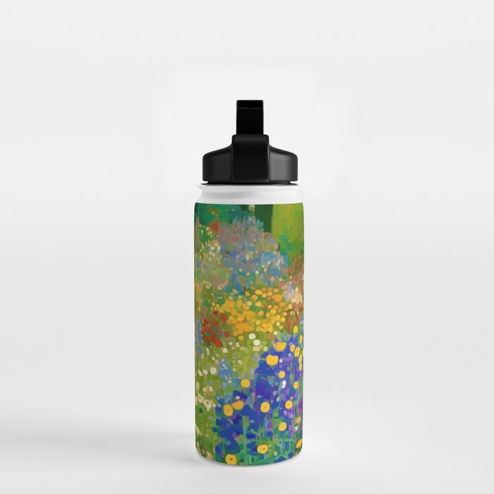 Klimt Flower Garden Colorful Landscape Water Bottle Gallery Image 2