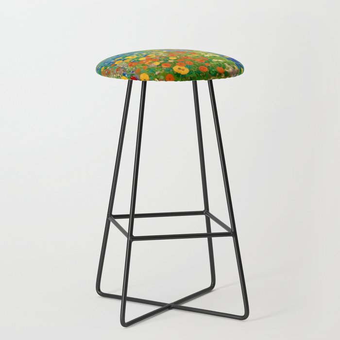 Klimt Flower Garden Colorful Landscape Stool Gallery Image 1