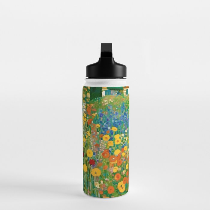 Klimt Flower Garden Colorful Landscape Water Bottle Gallery Image 3