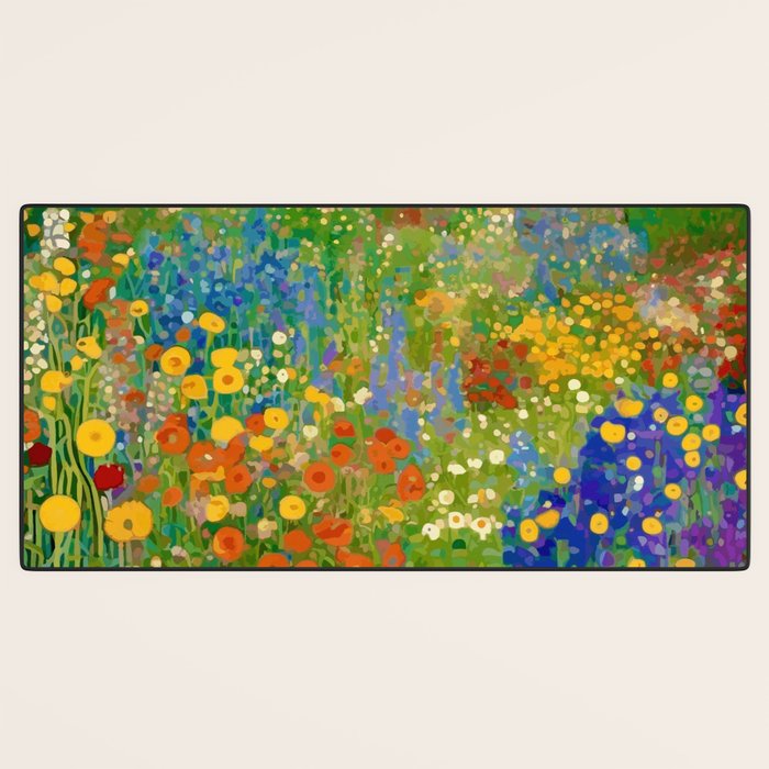 Klimt Flower Garden Colorful Landscape Desk Mat Gallery Image 3