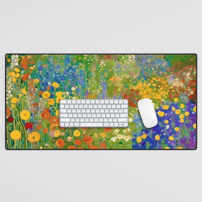Klimt Flower Garden Colorful Landscape Desk Mat Gallery Image 1