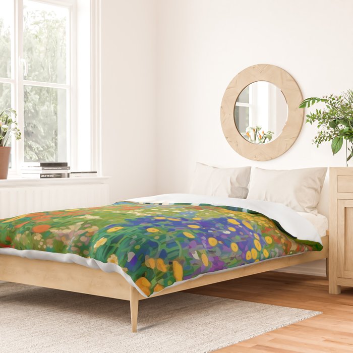Klimt Flower Garden Colorful Landscape Duvet Cover Gallery Image 2
