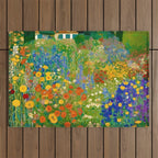 Klimt Flower Garden Colorful Landscape Outdoor Rug Gallery Image 1