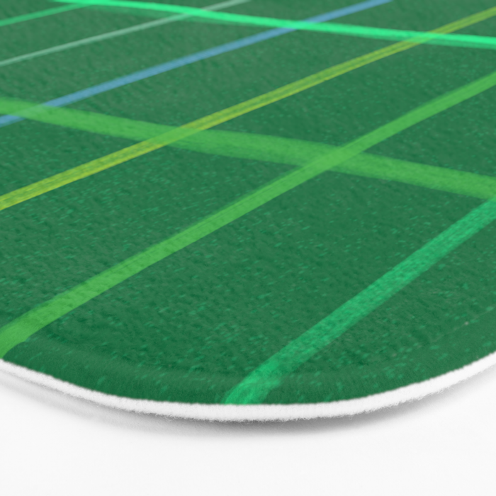 Abstract Tennis Net Pattern in Grass Green Bath Mat Gallery Image 3