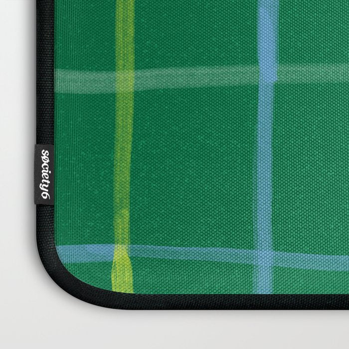 Abstract Tennis Net Pattern in Grass Green Laptop Sleeve Gallery Image 3