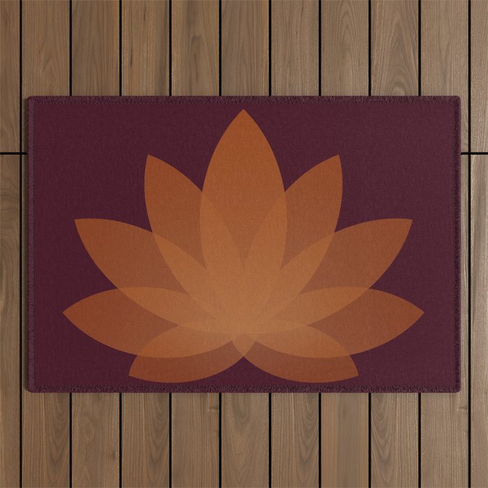 Lotus Flower Minimalism XII Outdoor Rug Gallery Image 1