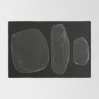 Black And White Minimalist Mid Century Abstract Ink Art Minimal Black Pebbles Paint Rug Gallery Image 2