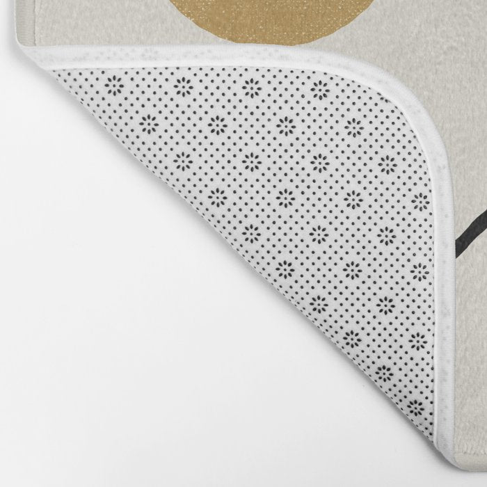 Circle Square Line - Blue Gold Bath Mat Gallery Image 2