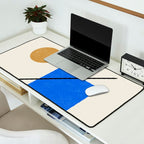 Circle Square Line - Blue Gold Desk Mat Gallery Image 2