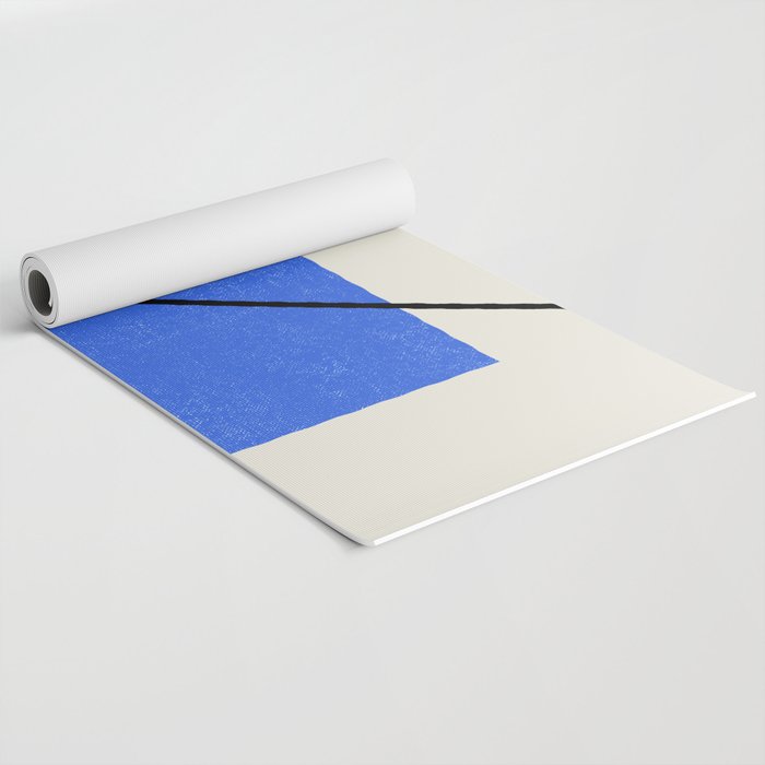 Circle Square Line - Blue Gold Yoga Mat Gallery Image 2