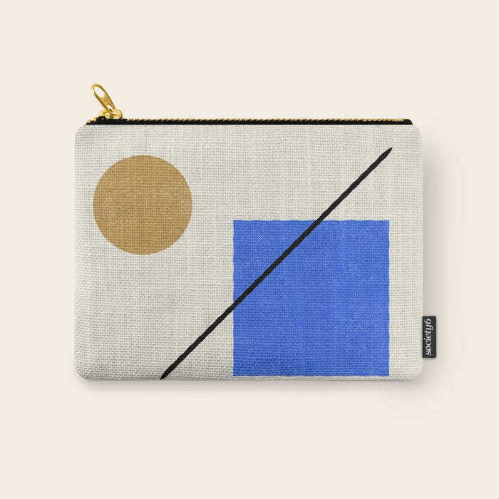 Circle Square Line - Blue Gold Carry All Pouch Gallery Image 1