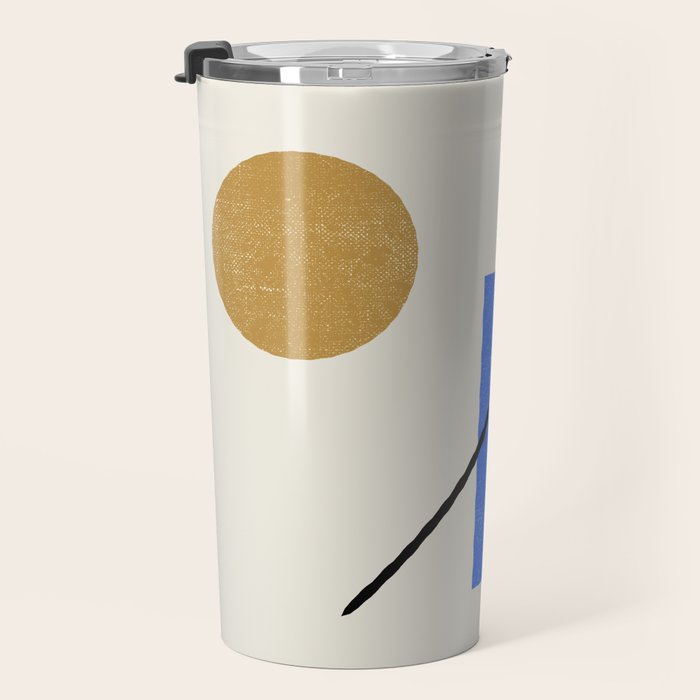 Circle Square Line - Blue Gold Travel Mug Gallery Image 3