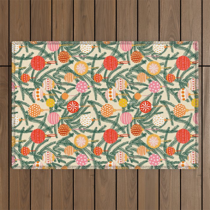 Christmas Baubles Pattern Outdoor Rug Gallery Image 1