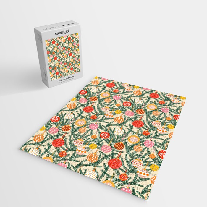 Christmas Baubles Pattern Jigsaw Puzzle Gallery Image 2