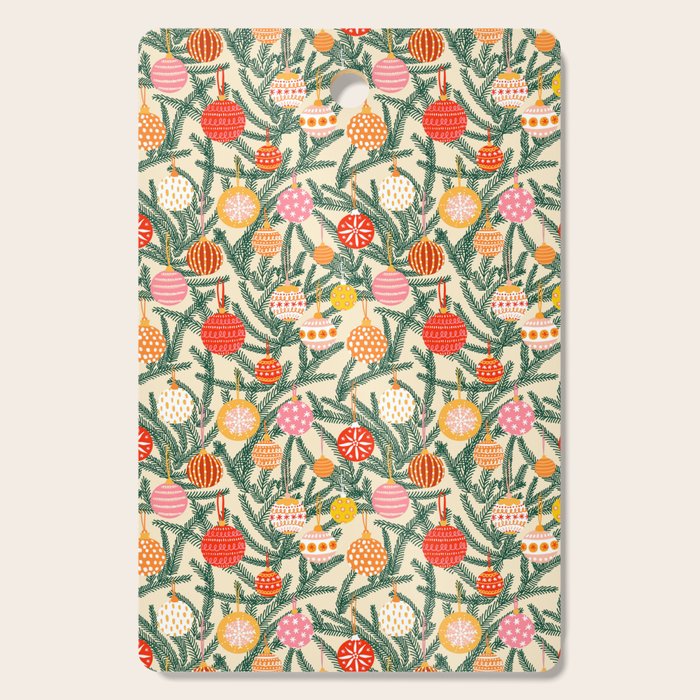 Christmas Baubles Pattern Cutting Board Gallery Image 1
