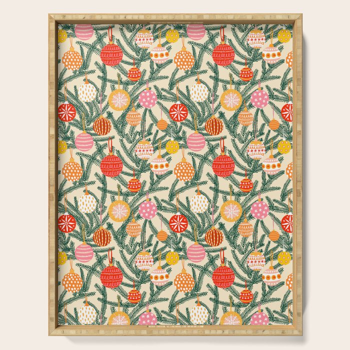 Christmas Baubles Pattern Serving Tray Gallery Image 1