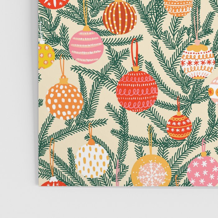 Christmas Baubles Pattern Poster Gallery Image 3